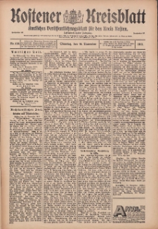 Kostener Kreisblatt: amtliches Ver&ouml;ffentlichungsblatt f&uuml;r den Kreis Kosten 1913.11.18 Jg.48 Nr138