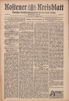 Kostener Kreisblatt: amtliches Veröffentlichungsblatt für den Kreis Kosten 1913.11.18 Jg.48 Nr138