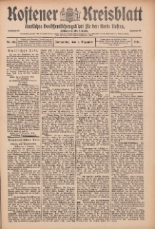 Kostener Kreisblatt: amtliches Ver&ouml;ffentlichungsblatt f&uuml;r den Kreis Kosten 1913.12.04 Jg.48 Nr145