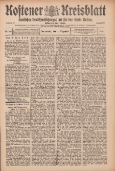 Kostener Kreisblatt: amtliches Veröffentlichungsblatt für den Kreis Kosten 1913.12.04 Jg.48 Nr145