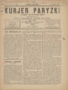 Kurjer Paryzki: dwutygodnik polityczny-literacki-społeczny: organ patrjotyczny polski 1881.11.01 R.1 Nr4
