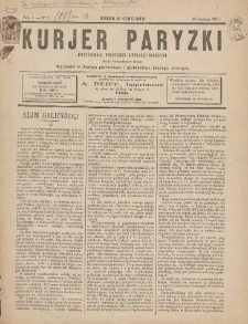 Kurjer Paryzki: dwutygodnik polityczny-literacki-społeczny: organ patrjotyczny polski 1881.12.15 R.1 Nr7