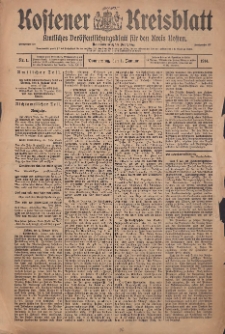 Kostener Kreisblatt: amtliches Veröffentlichungsblatt für den Kreis Kosten 1914.01.01 Jg.49 Nr1