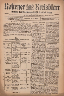 Kostener Kreisblatt: amtliches Veröffentlichungsblatt für den Kreis Kosten 1914.01.03 Jg.49 Nr2