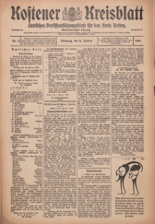 Kostener Kreisblatt: amtliches Veröffentlichungsblatt für den Kreis Kosten 1914.01.06 Jg.49 Nr3
