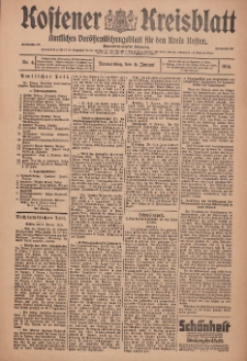 Kostener Kreisblatt: amtliches Veröffentlichungsblatt für den Kreis Kosten 1914.01.08 Jg.49 Nr4