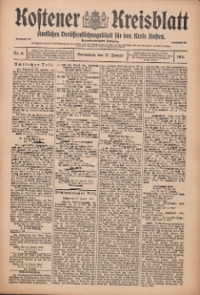 Kostener Kreisblatt: amtliches Veröffentlichungsblatt für den Kreis Kosten 1914.01.17 Jg.49 Nr8