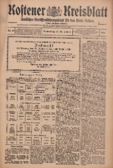 Kostener Kreisblatt: amtliches Ver&ouml;ffentlichungsblatt f&uuml;r den Kreis Kosten 1914.01.22 Jg.49 Nr10