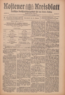 Kostener Kreisblatt: amtliches Ver&ouml;ffentlichungsblatt f&uuml;r den Kreis Kosten 1914.01.31 Jg.49 Nr14