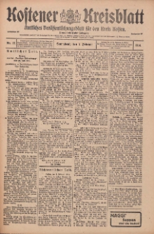 Kostener Kreisblatt: amtliches Ver&ouml;ffentlichungsblatt f&uuml;r den Kreis Kosten 1914.02.07 Jg.49 Nr17
