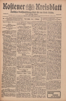 Kostener Kreisblatt: amtliches Veröffentlichungsblatt für den Kreis Kosten 1914.02.07 Jg.49 Nr17