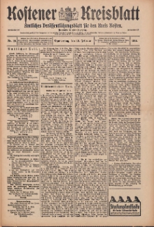 Kostener Kreisblatt: amtliches Veröffentlichungsblatt für den Kreis Kosten 1914.02.12 Jg.49 Nr19
