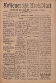 Kostener Kreisblatt: amtliches Veröffentlichungsblatt für den Kreis Kosten 1914.02.19 Jg.49 Nr22
