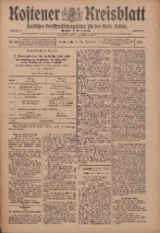 Kostener Kreisblatt: amtliches Ver&ouml;ffentlichungsblatt f&uuml;r den Kreis Kosten 1914.02.21 Jg.49 Nr23