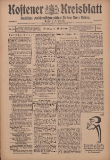 Kostener Kreisblatt: amtliches Ver&ouml;ffentlichungsblatt f&uuml;r den Kreis Kosten 1914.02.24 Jg.49 Nr24
