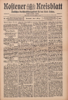 Kostener Kreisblatt: amtliches Ver&ouml;ffentlichungsblatt f&uuml;r den Kreis Kosten 1914.03.05 Jg.49 Nr28