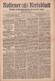 Kostener Kreisblatt: amtliches Veröffentlichungsblatt für den Kreis Kosten 1914.03.05 Jg.49 Nr28