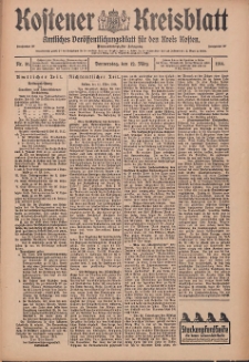 Kostener Kreisblatt: amtliches Ver&ouml;ffentlichungsblatt f&uuml;r den Kreis Kosten 1914.03.12 Jg.49 Nr31