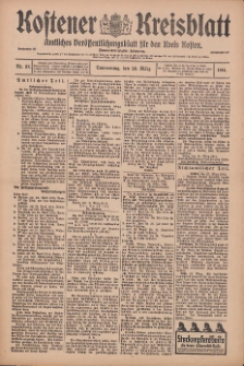 Kostener Kreisblatt: amtliches Ver&ouml;ffentlichungsblatt f&uuml;r den Kreis Kosten 1914.03.26 Jg.49 Nr37
