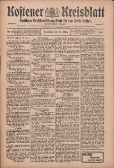 Kostener Kreisblatt: amtliches Veröffentlichungsblatt für den Kreis Kosten 1914.03.28 Jg.49 Nr38