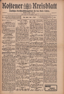 Kostener Kreisblatt: amtliches Veröffentlichungsblatt für den Kreis Kosten 1914.04.04 Jg.49 Nr41