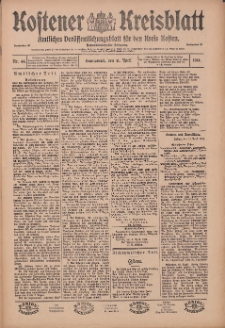 Kostener Kreisblatt: amtliches Veröffentlichungsblatt für den Kreis Kosten 1914.04.11 Jg.49 Nr44