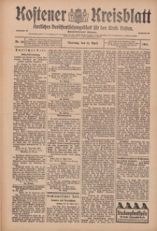 Kostener Kreisblatt: amtliches Veröffentlichungsblatt für den Kreis Kosten 1914.04.21 Jg.49 Nr48
