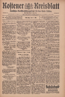 Kostener Kreisblatt: amtliches Veröffentlichungsblatt für den Kreis Kosten 1914.05.05 Jg.49 Nr54