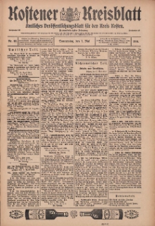 Kostener Kreisblatt: amtliches Ver&ouml;ffentlichungsblatt f&uuml;r den Kreis Kosten 1914.05.07 Jg.49 Nr55