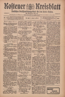Kostener Kreisblatt: amtliches Ver&ouml;ffentlichungsblatt f&uuml;r den Kreis Kosten 1914.05.09 Jg.49 Nr56
