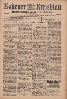 Kostener Kreisblatt: amtliches Ver&ouml;ffentlichungsblatt f&uuml;r den Kreis Kosten 1914.05.14 Jg.49 Nr58