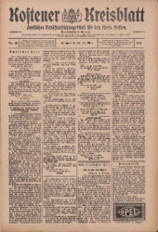 Kostener Kreisblatt: amtliches Ver&ouml;ffentlichungsblatt f&uuml;r den Kreis Kosten 1914.05.16 Jg.49 Nr59