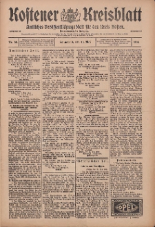 Kostener Kreisblatt: amtliches Veröffentlichungsblatt für den Kreis Kosten 1914.05.16 Jg.49 Nr59