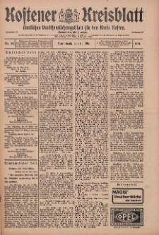 Kostener Kreisblatt: amtliches Veröffentlichungsblatt für den Kreis Kosten 1914.05.23 Jg.49 Nr62