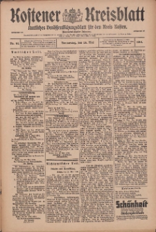 Kostener Kreisblatt: amtliches Ver&ouml;ffentlichungsblatt f&uuml;r den Kreis Kosten 1914.05.28 Jg.49 Nr64