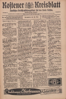 Kostener Kreisblatt: amtliches Ver&ouml;ffentlichungsblatt f&uuml;r den Kreis Kosten 1914.05.30 Jg.49 Nr65