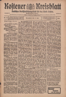 Kostener Kreisblatt: amtliches Veröffentlichungsblatt für den Kreis Kosten 1914.06.06 Jg.49 Nr68