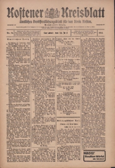 Kostener Kreisblatt: amtliches Ver&ouml;ffentlichungsblatt f&uuml;r den Kreis Kosten 1914.06.20 Jg.49 Nr74