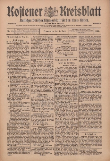Kostener Kreisblatt: amtliches Ver&ouml;ffentlichungsblatt f&uuml;r den Kreis Kosten 1914.07.02 Jg.49 Nr79