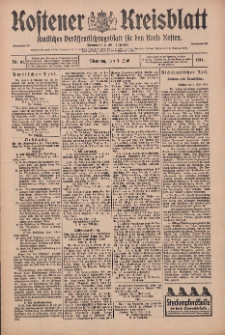 Kostener Kreisblatt: amtliches Veröffentlichungsblatt für den Kreis Kosten 1914.06.07 Jg.49 Nr81