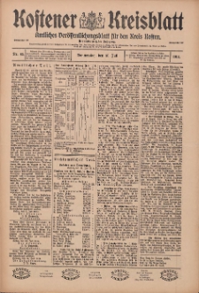 Kostener Kreisblatt: amtliches Veröffentlichungsblatt für den Kreis Kosten 1914.07.16 Jg.49 Nr85