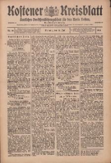 Kostener Kreisblatt: amtliches Veröffentlichungsblatt für den Kreis Kosten 1914.07.21 Jg.49 Nr87