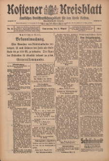 Kostener Kreisblatt: amtliches Veröffentlichungsblatt für den Kreis Kosten 1914.08.06 Jg.49 Nr94