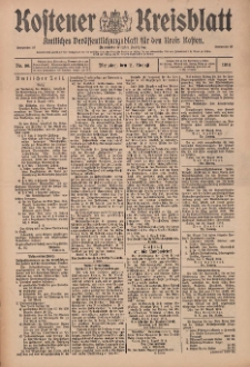 Kostener Kreisblatt: amtliches Veröffentlichungsblatt für den Kreis Kosten 1914.08.11 Jg.49 Nr96
