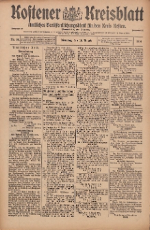 Kostener Kreisblatt: amtliches Veröffentlichungsblatt für den Kreis Kosten 1914.08.18 Jg.49 Nr99