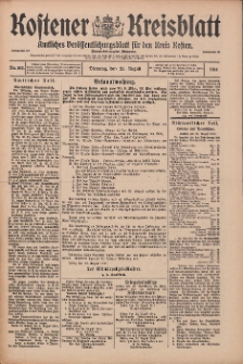 Kostener Kreisblatt: amtliches Ver&ouml;ffentlichungsblatt f&uuml;r den Kreis Kosten 1914.08.25 Jg.49 Nr102