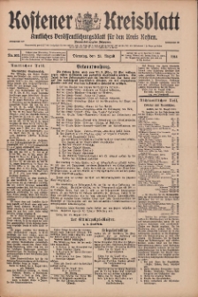 Kostener Kreisblatt: amtliches Veröffentlichungsblatt für den Kreis Kosten 1914.08.25 Jg.49 Nr102