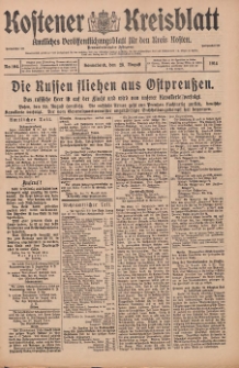 Kostener Kreisblatt: amtliches Veröffentlichungsblatt für den Kreis Kosten 1914.08.29 Jg.49 Nr104