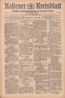 Kostener Kreisblatt: amtliches Ver&ouml;ffentlichungsblatt f&uuml;r den Kreis Kosten 1914.09.01 Jg.49 Nr105