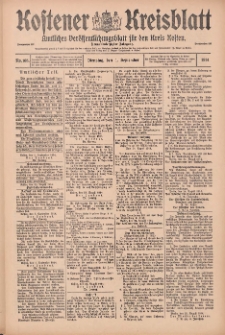 Kostener Kreisblatt: amtliches Veröffentlichungsblatt für den Kreis Kosten 1914.09.01 Jg.49 Nr105